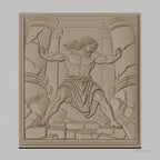 Fichier CNC & impression 3D Hercule poussant les colonnes, muscles et ruines, haute qualité relief STL