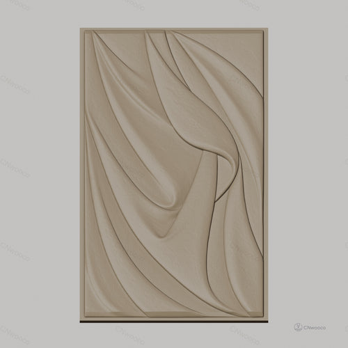 Fichier CNC & impression 3D tissu drapé abstrait, ondulations et plis détaillés, haute qualité relief STL