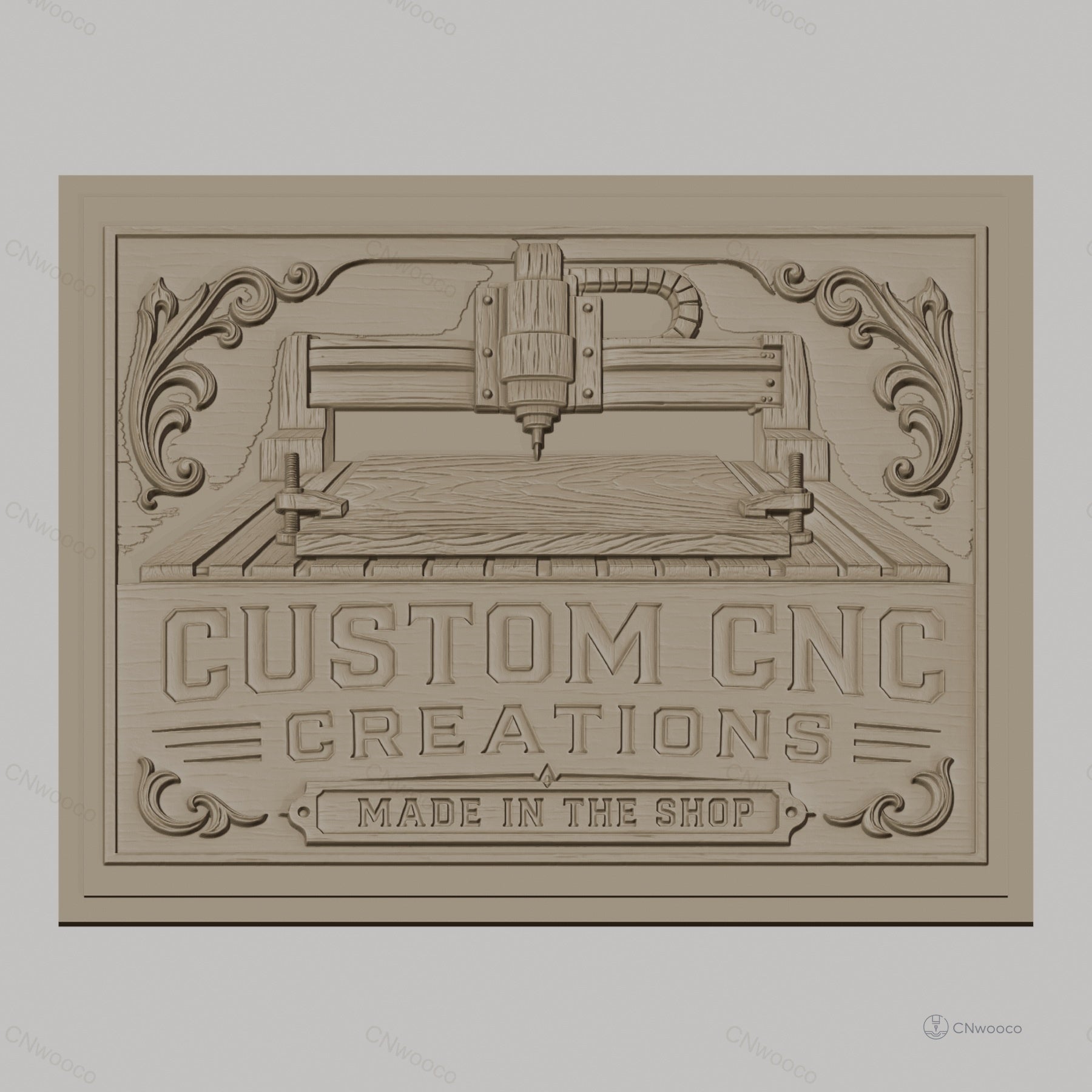 Fichier CNC & impression 3D Machine CNC sur planche de bois, ornement floral décoratif, haute qualité relief STL