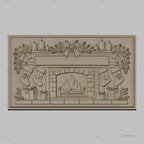 Fichier CNC & impression 3D cheminée de Noël, bas de Noël, cadeaux, bougies, haute qualité relief STL