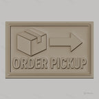 Fichier CNC & impression 3D thème pick up commande, boîte colis flèche direction, haute qualité relief STL