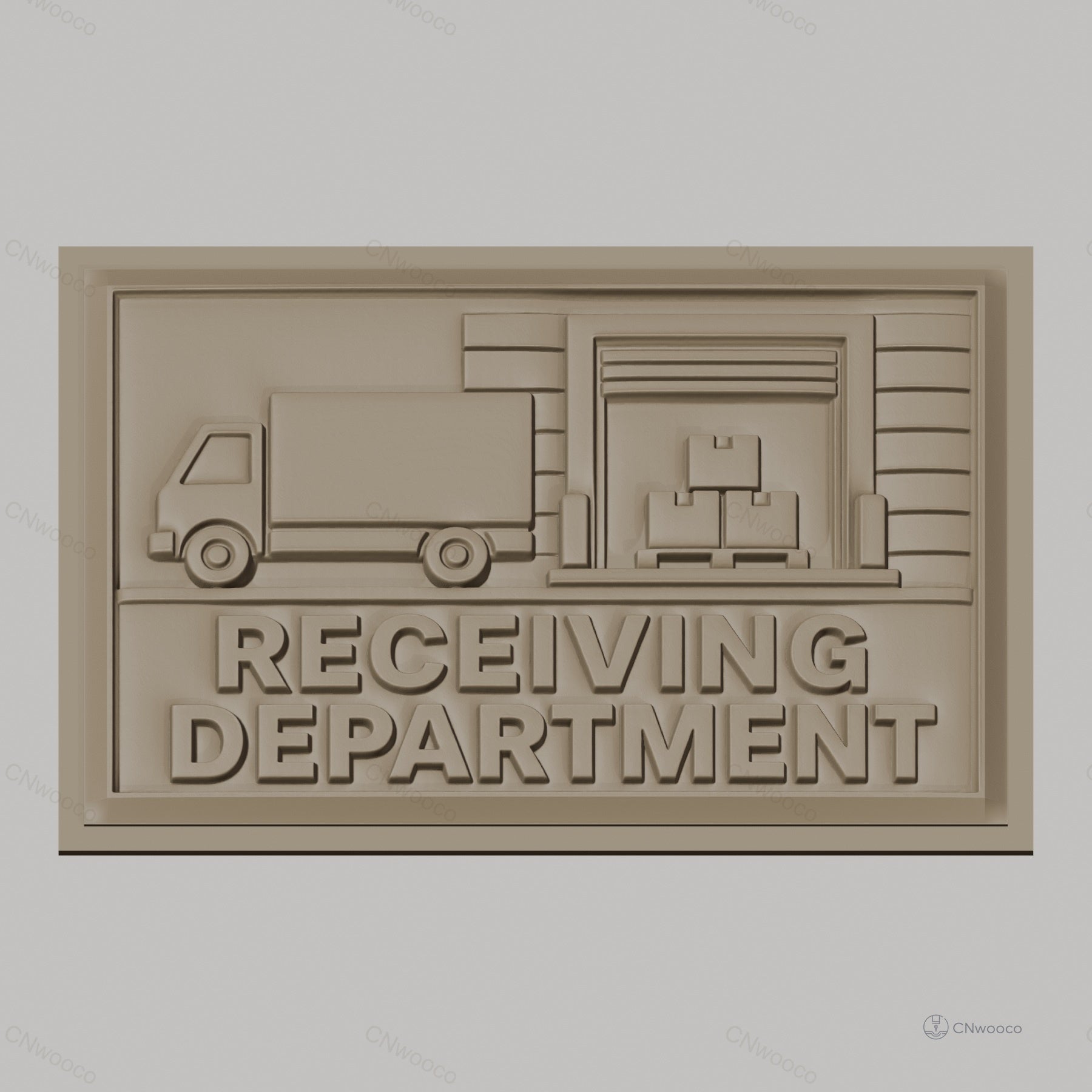 Fichier CNC & impression 3D receiving department camion palettes cartons relief, haute qualité relief STL