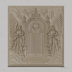 Fichier CNC & impression 3D portes célestes, anges gardiens avec épées, haute qualité relief STL