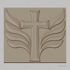 Fichier CNC & impression 3D croix chrétienne avec ailes, haute qualité relief STL