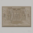 Fichier CNC & impression 3D temple égyptien, statues de pharaon, porte ornée, haute qualité relief STL