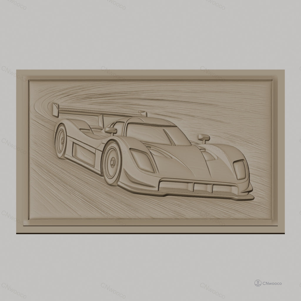 Fichier CNC & impression 3D voiture de course, relief dynamique piste de vitesse, haute qualité relief STL
