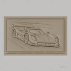 Fichier CNC & impression 3D voiture de course, relief dynamique piste de vitesse, haute qualité relief STL