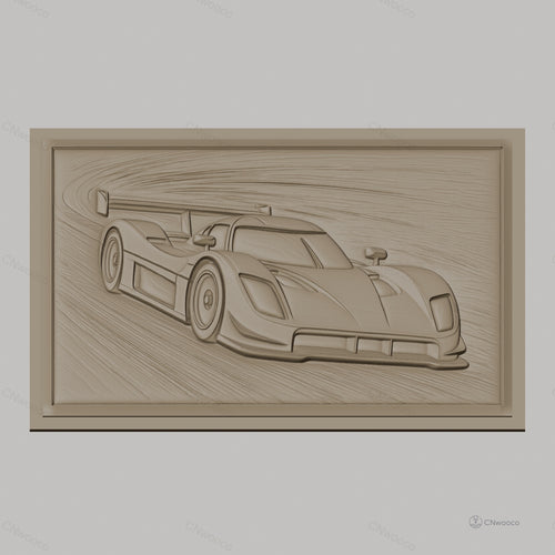 Fichier CNC & impression 3D voiture de course, relief dynamique piste de vitesse, haute qualité relief STL