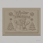 Fichier CNC & impression 3D bonhomme de neige hiver, sapins et flocons, haute qualité relief STL
