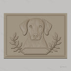 Fichier CNC & impression 3D chien dalmatien portrait avec feuilles décoration haute qualité relief STL