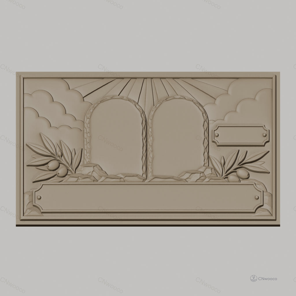 Fichier CNC & impression 3D Tables des lois, rayons du soleil, branchages d'olivier, haute qualité relief STL