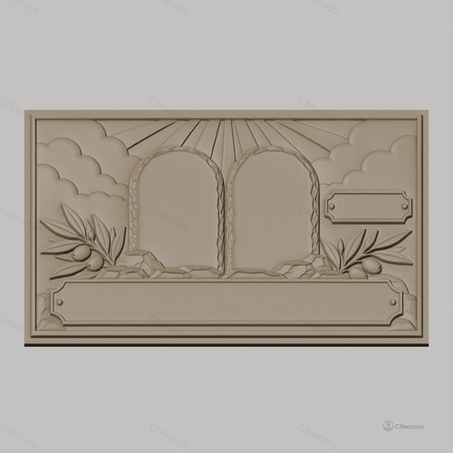 Fichier CNC & impression 3D Tables des lois, rayons du soleil, branchages d'olivier, haute qualité relief STL