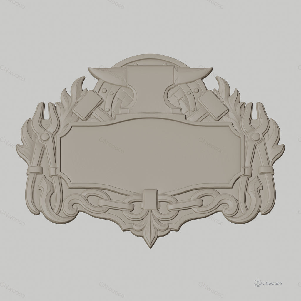 Fichier CNC & impression 3D plaque décorative fer forgé et outils, STL très haute qualité