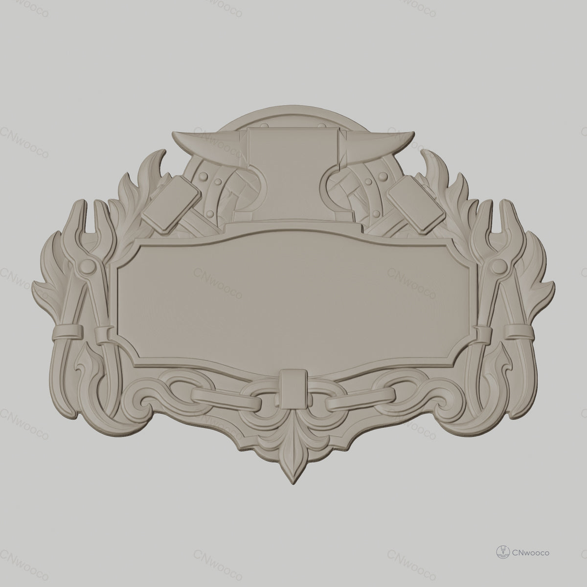 Fichier CNC & impression 3D plaque décorative fer forgé et outils, STL très haute qualité