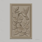Fichier CNC & impression 3D colibri et fleurs d'hibiscus, feuilles détaillées haute qualité relief STL