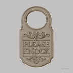 Fichier CNC & impression 3D panneau de porte "Please Knock" décoratif, STL très haute qualité