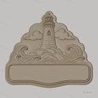 Fichier CNC & impression 3D enseigne phare maritime, vagues et ciel, STL très haute qualité