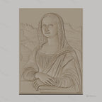 Fichier CNC & impression 3D Mona Lisa, portrait classique avec arrière-plan paysage, haute qualité relief STL