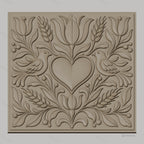 Fichier CNC & impression 3D relief coeur, oiseaux, fleurs et épis de blé, haute qualité relief STL