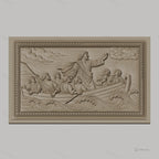Fichier CNC & impression 3D Jésus apaisant la tempête, scène biblique en bateau, haute qualité relief STL