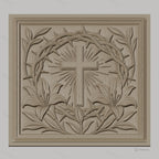 Fichier CNC & impression 3D croix chrétienne, couronne d’épines et lys, haute qualité relief STL