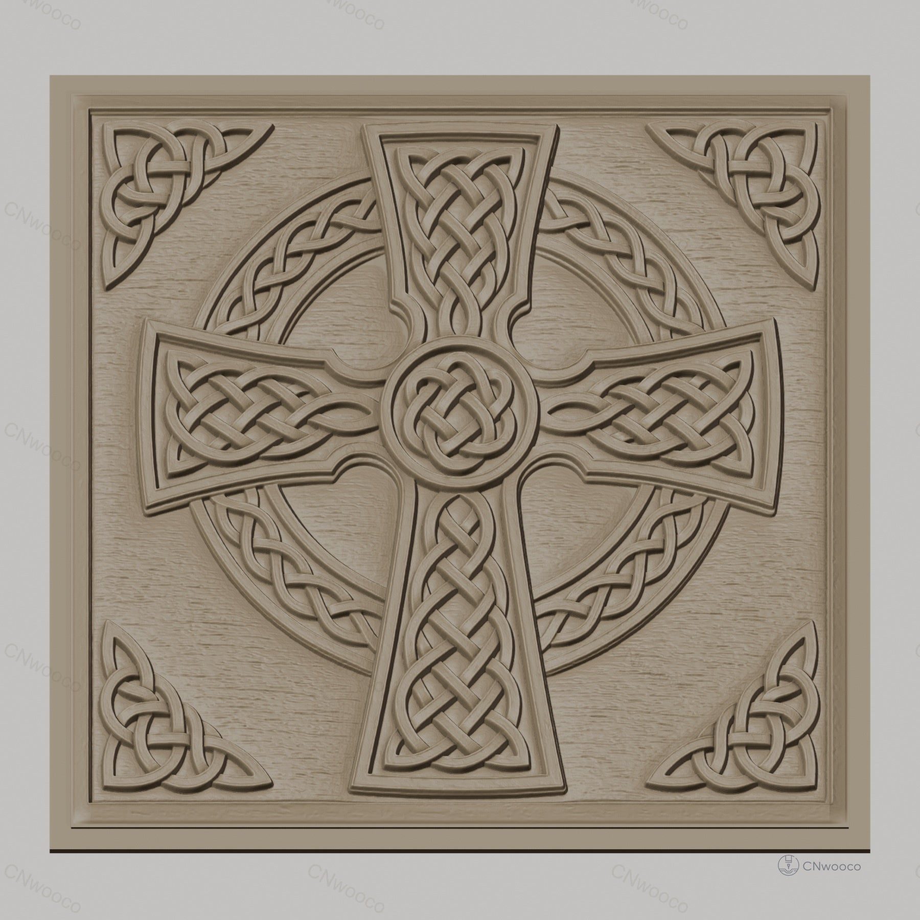 Fichier CNC & impression 3D Croix celtique, motifs noués et ornementations celtiques, haute qualité relief STL
