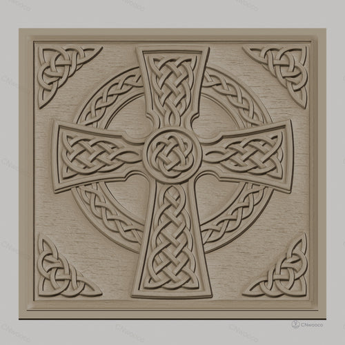 Fichier CNC & impression 3D Croix celtique, motifs noués et ornementations celtiques, haute qualité relief STL