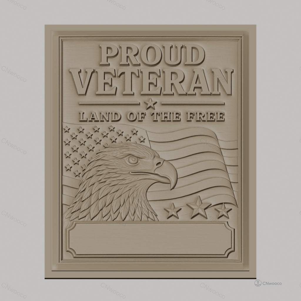 Fichier CNC & impression 3D vétéran fier, aigle, drapeau américain, étoiles, haute qualité relief STL