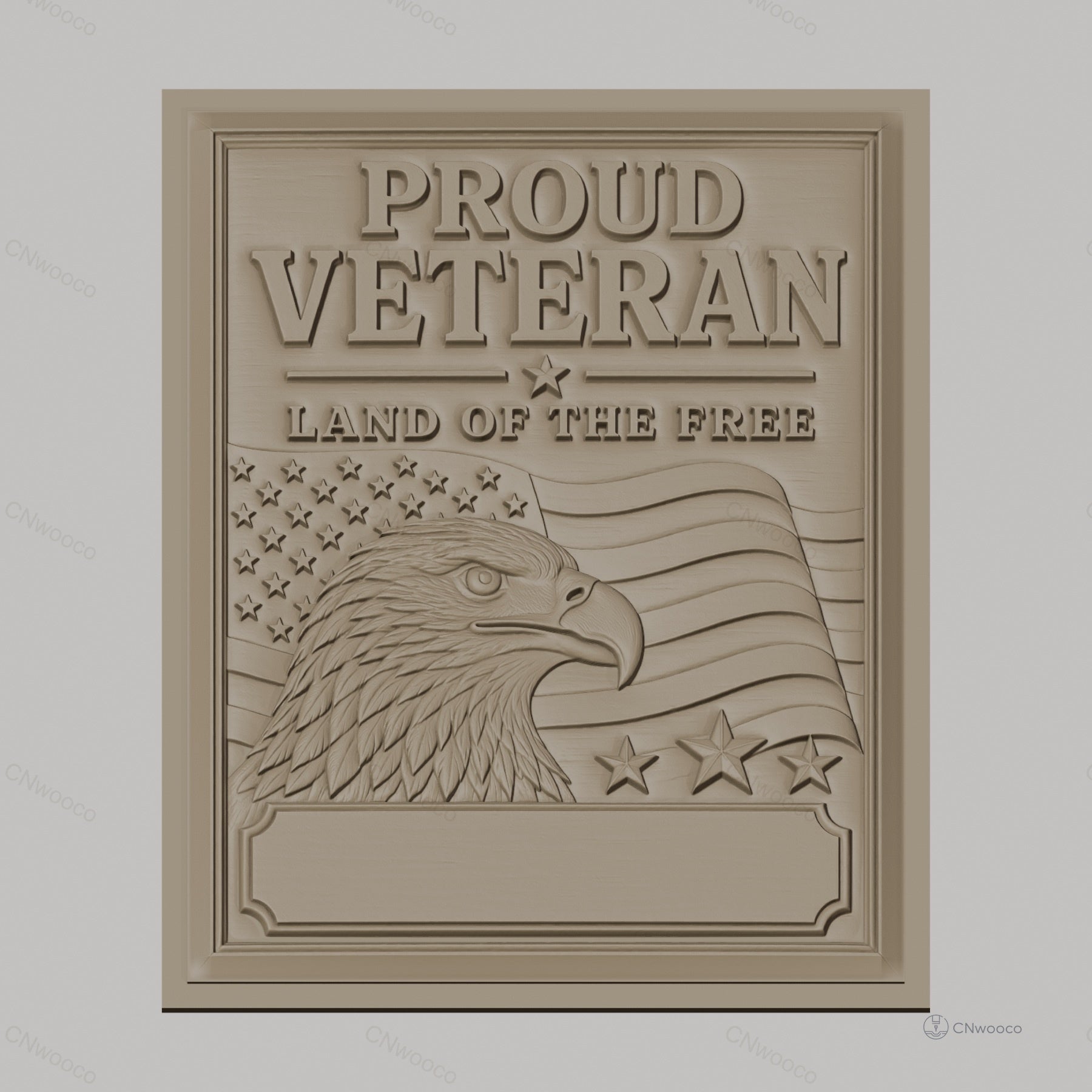 Fichier CNC & impression 3D vétéran fier, aigle, drapeau américain, étoiles, haute qualité relief STL