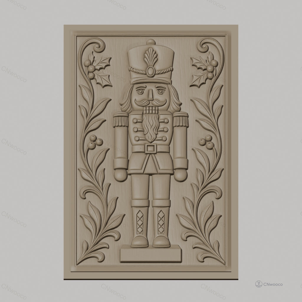Fichier CNC & impression 3D casse-noisette, décoration florale, haute qualité relief STL