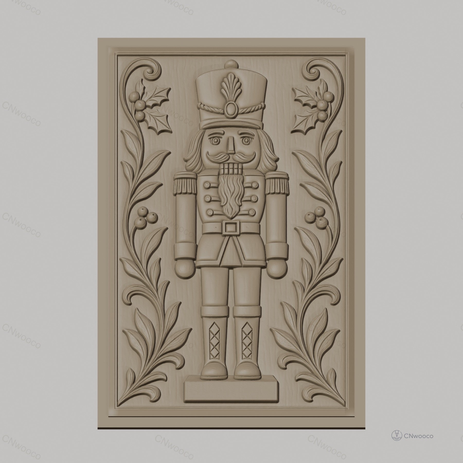 Fichier CNC & impression 3D casse-noisette, décoration florale, haute qualité relief STL