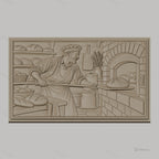 Fichier CNC & impression 3D boulanger, four à pain, pains, levure et farine, haute qualité relief STL