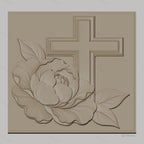 Fichier CNC & impression 3D fleur et croix chrétienne, relief délicat haute qualité relief STL