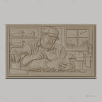 Fichier CNC & impression 3D artisan sculpteur de canards, atelier, outils, haut relief, haute qualité relief STL