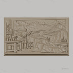 Fichier CNC & impression 3D peintre paysage montagne rivière atelier, haute qualité relief STL