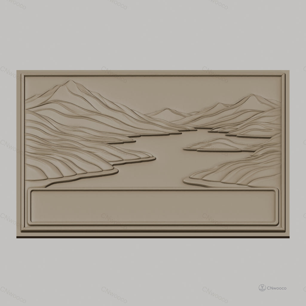 Fichier CNC & impression 3D paysage rivière vallonnée, montagne relief paysage haute qualité relief STL