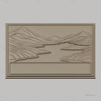 Fichier CNC & impression 3D paysage rivière vallonnée, montagne relief paysage haute qualité relief STL