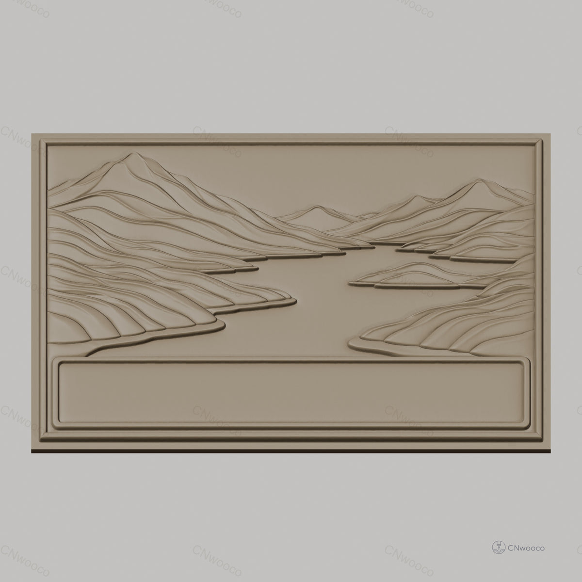 Fichier CNC & impression 3D paysage rivière vallonnée, montagne relief paysage haute qualité relief STL