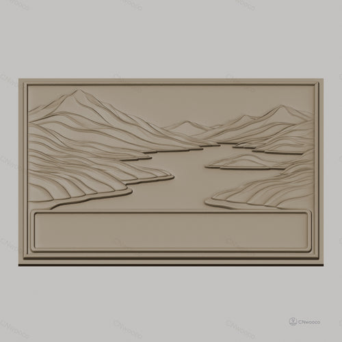 Fichier CNC & impression 3D paysage rivière vallonnée, montagne relief paysage haute qualité relief STL