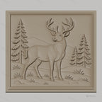 Fichier CNC & impression 3D cerf majestueux forêt montagne haute qualité relief STL
