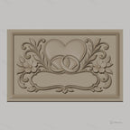 Fichier CNC & impression 3D thème amour, cœur, alliances, fleurs, cadres ornementaux, haute qualité relief STL