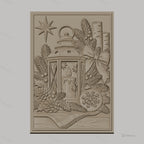 Fichier CNC & impression 3D décorations de Noël, lanterne, bougie, pommes de pin, haute qualité relief STL