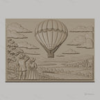 Fichier CNC & impression 3D montgolfière, couple vintage champêtre, haute qualité relief STL