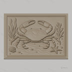 Fichier CNC & impression 3D crabe marin, étoile de mer, coquillage et algues, haute qualité relief STL