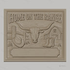 Fichier CNC & impression 3D thème western, tête de taureau, chapeau cowboy, bottes, grange, haute qualité relief STL