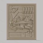 Fichier CNC & impression 3D outils de menuiserie, scie, rabot, marteau, équerre, serre-joint, haute qualité relief STL