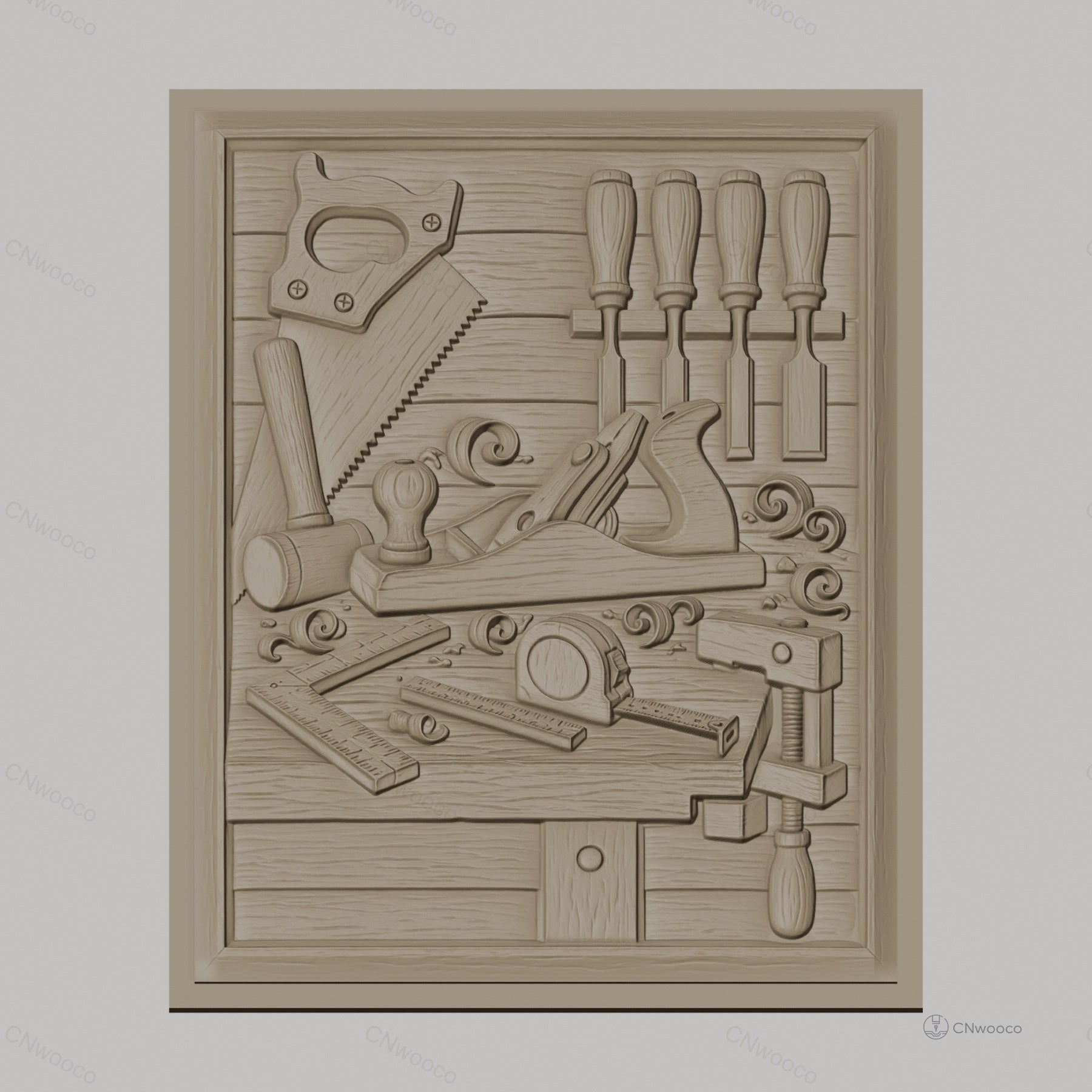 Fichier CNC & impression 3D outils de menuiserie, scie, rabot, marteau, équerre, serre-joint, haute qualité relief STL