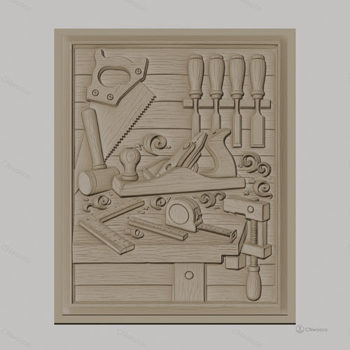 Fichier CNC & impression 3D outils de menuiserie, scie, rabot, marteau, équerre, serre-joint, haute qualité relief STL
