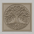 Fichier CNC & impression 3D arbre de vie, feuilles et racines entrelacées, haute qualité relief STL