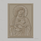 Fichier CNC & impression 3D Jésus avec agneau, icône religieuse en relief, haute qualité relief STL